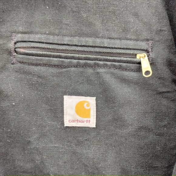 VTG Carhartt Jacket Detroit J01 Mens Size 46 XL Black Blanket Lined Chore Barn - Picture 5 of 15